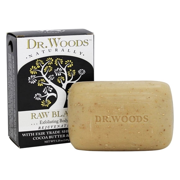 Dr. Woods - Savon en Barre Exfoliant pour le Corps Noir Brut - 5,25 oz