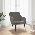thumbnail image 1 of vidaXL Fauteuil Gris Foncé 63x76x80 cm Velours, 1 of 5