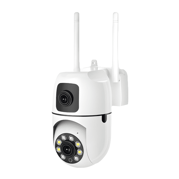 Caméra de Sécurité Intérieure WiFi à Double Objectif, PTZ à 360°, Alerte de Mouvement Instantanée et Audio Bidirectionnel pour Moniteur de Maison pour Bébé et Animal