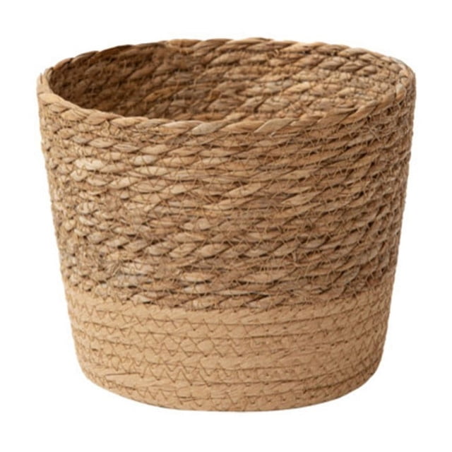 Handwoven Straw Plant Basket with Leak-Proof Liner - Chic Home Decor!