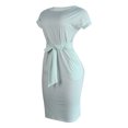 thumbnail image 5 of EGNMCR Robes d'Été Femmes Tendance 2024 Femmes Décontracté Col Rond Bretelles Manches Courtes Rayé Imprimé Robe Ample, 5 of 5
