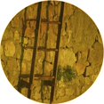 thumbnail image 1 of Ahgly Company Tapis d'Intérieur Ronds Transitionnels Lavables à la Machine, Bronze Foncé Brun, 3 Pieds Rond, 1 of 7