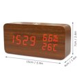 thumbnail image 3 of Mistaha LED Digital Wooden Alarm Clock APP Control Time/ Temperature/ Humidity/ Date Display Electronic Desktop Clock 4 Levels Brightness Sound Control USB Charge or Battery Supply, 3 of 8