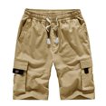 thumbnail image 3 of Men's Cargo Shorts Plus Size Big and Tall Cargo Shorts Multi-Pockets Relaxed Summer Drawstring Beach Shorts Pants, 3 of 3