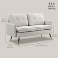 thumbnail image 3 of HOMCOM 55" Loveseat Sofa with Button Tufted Back Steel Legs for Bedroom, 3 of 10