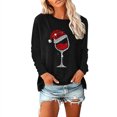 thumbnail image 2 of jsaierl Chandails en Molleton de Noël pour Femmes Col Rond Manches Longues Hauts Graphiques en Verre de Noël Blouse Graphique Hippie Tee Chandail de Noël, 2 of 6