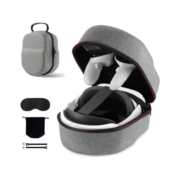 JUNWELL Hard Carrying Case for Oculus Quest 2/Meta Quest 3/Vision Pro/Pico 4 VR Headset  Compatible with Elite Strap/Kiwi Design/BOBOVR Head Strap  Full Protection for Travel and Storage