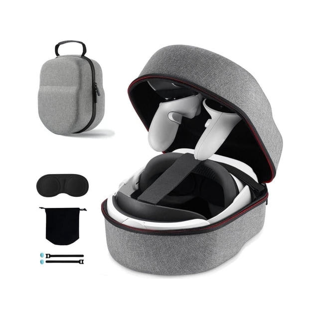 JUNWELL Hard Carrying Case for Oculus Quest 2/Meta Quest 3/Vision Pro/Pico 4 VR Headset Compatible with Elite Strap/Kiwi Design/BOBOVR Head Strap Full Protection for Travel and Storage