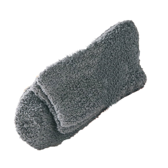 Half Plush Indoor Socks, Solid Warm Floor Hosiery, Men Home Casual Socks, Soft Thick Cold Resistant Foot Wear for Indoor Rest Leisure Comfortable Warm Home Socks,Dark Gray
