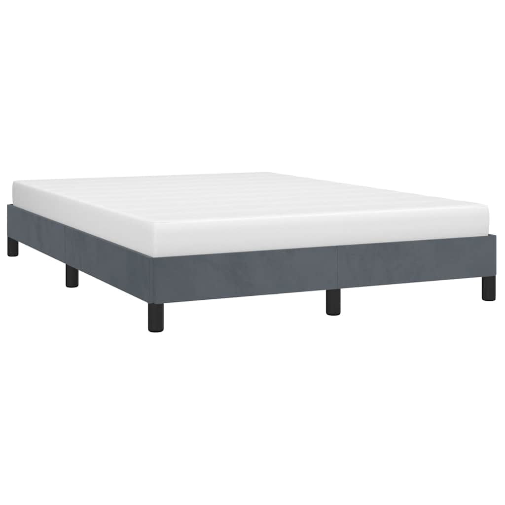 vidaXL Bed Frame Dark Grey 137x190 cm Full Velvet