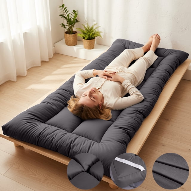 A Class Fiber Mattress for Student Bed, Thickened and Soft with Water-Washed Fabric, Foldable for Easy Storage, Breathable for Comfortable Sleep