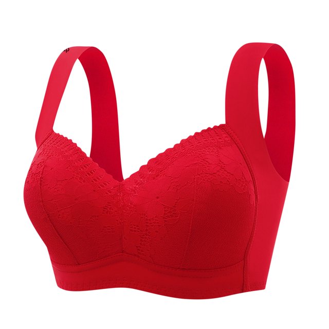 Timegard Bras for Women Wireless Flower Lace Full Coverage Comfortable Everyday Bras with High Support