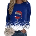 thumbnail image 1 of Kcodviy Chandails en Molleton Amples de Noël pour Femmes Imprimé Col Rond Chandail en Molleton Cactus Chandails à Capuchon Femmes Col Rond Ajusté Chandail Décontracté Manches Longues Chemises d'Entraînement Blouse Ample, 1 of 5