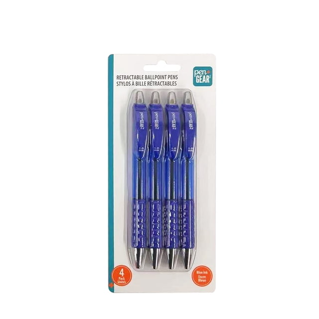 PEN + GEAR PL P+G 4PK BP RT BL, 1.0MM