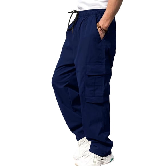 DIOAZUD Cargo Pants for Men Straight Leg Outdoor Casual Trousers Solid Color Big and Tall Work Pants Outdoor Hiking Pant with Pockets