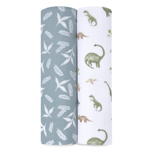 Couvertures à Emmailloter en Mousseline de Coton - Aden + Anais, bleu