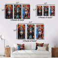 thumbnail image 4 of Designart "Festive Slavic Spiritual Portraits V" Boho Woman Framed Wall Art Set Of 3 - Red Woman Boho Frame Canvas Set For Living Room Decor, 4 of 6
