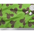 thumbnail image 3 of Soimoi Voile de Coton Vert Tissu Imprimé Cachemire Bordeaux 1 Yard 56 Pouces de Large, 3 of 3