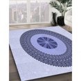 thumbnail image 3 of Ahgly Tapis d'Intérieur Lavable en Machine Carré Transitionnel Bleu Ciel, 4 Pieds Carré, 3 of 7