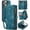 Blue, variant on Wallet Case for iPhone 16 Pro Max, Zipper Purse Folio Leather Wallet with Card Holder Wrist Strap Detachable Magnetic Shockproof Protective Back Case for iPhone 16 Pro Max 6.9 inch