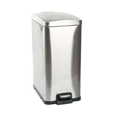 Hometrends 30L Stainless Steel Hands-Free Kitchen Trash Can Soft Close Lid, Fingerprint-Resistant Finish