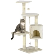 PawHut 46Inch Scratching Cat Tree Multi Level Activity Center Beige