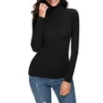 thumbnail image 3 of Chemise pour Femmes à Manches Courtes Décontractée Haut Stylé Chemise Mode Chemises pour Femmes Manches Longues T-Shirt en Polyester T-Shirt de Sport pour Femmes pour Femmes Grande Taille Col Roulé pour Femmes Manches Longues, 3 of 7