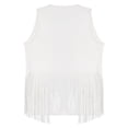 thumbnail image 4 of Sxiwei Gilet Sans Manches en Faux Suède Style Cowboy pour Homme à Franges avec Rivets, Ouvert à l'Avant, Blanc G, 4 of 5