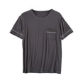 thumbnail image 2 of asjyhkr Chemises de Pyjama pour Hommes Manches Courtes Col Ras du Cou Extensibles Légères Douces T-Shirts Hauts d'Été en Modal, 2 of 8
