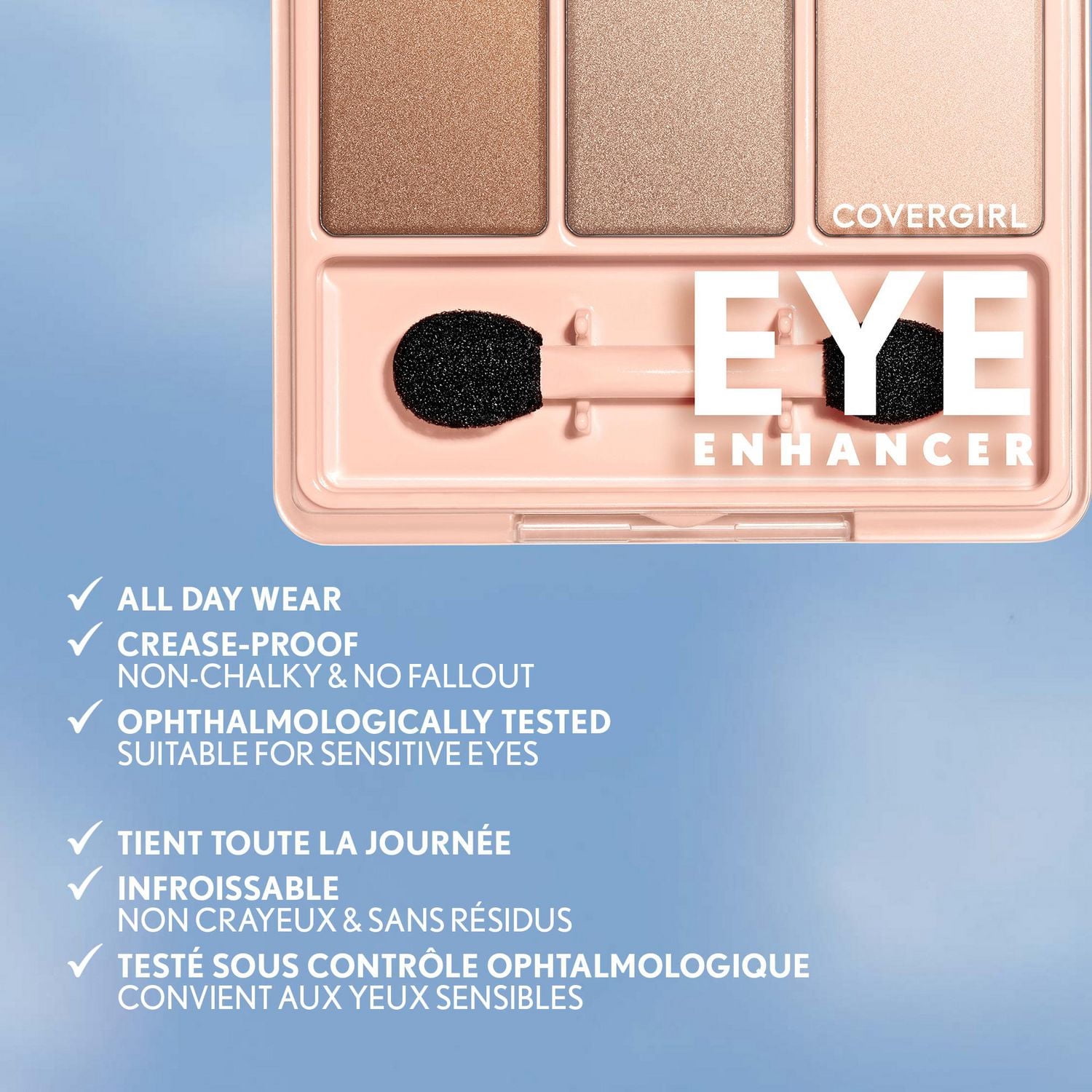 COVERGIRL Fard à paupières Eye Enhancers, formule soyeuse et fine, applicateur double face, 100% Sans Cruauté