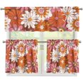 thumbnail image 1 of Hippie Floral Kitchen Curtains 3 Pcs Short Farmhouse Kitchen Curtains and Valances Sets Bathroom Window Curtains, 1 of 5