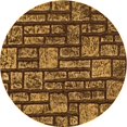 thumbnail image 1 of Ahgly Tapis Rond Lavable en Machine Intérieur Transitionnel Orange, 8 Pieds Rond, 1 of 7