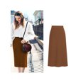 thumbnail image 2 of Innerwin Jupe Midi Tricotée Taille Haute pour Femmes, Caramel, 5TG, 2 of 3