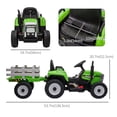 thumbnail image 3 of Aosom 12V Kids Ride on Tractor w/ Trailer, Music Start up Sound, Green, 3 of 9