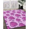 thumbnail image 3 of Ahgly Tapis Rond Lavable en Machine Intérieur Transitionnel Pastel Violet Rose, 7 Pieds Rond, 3 of 7