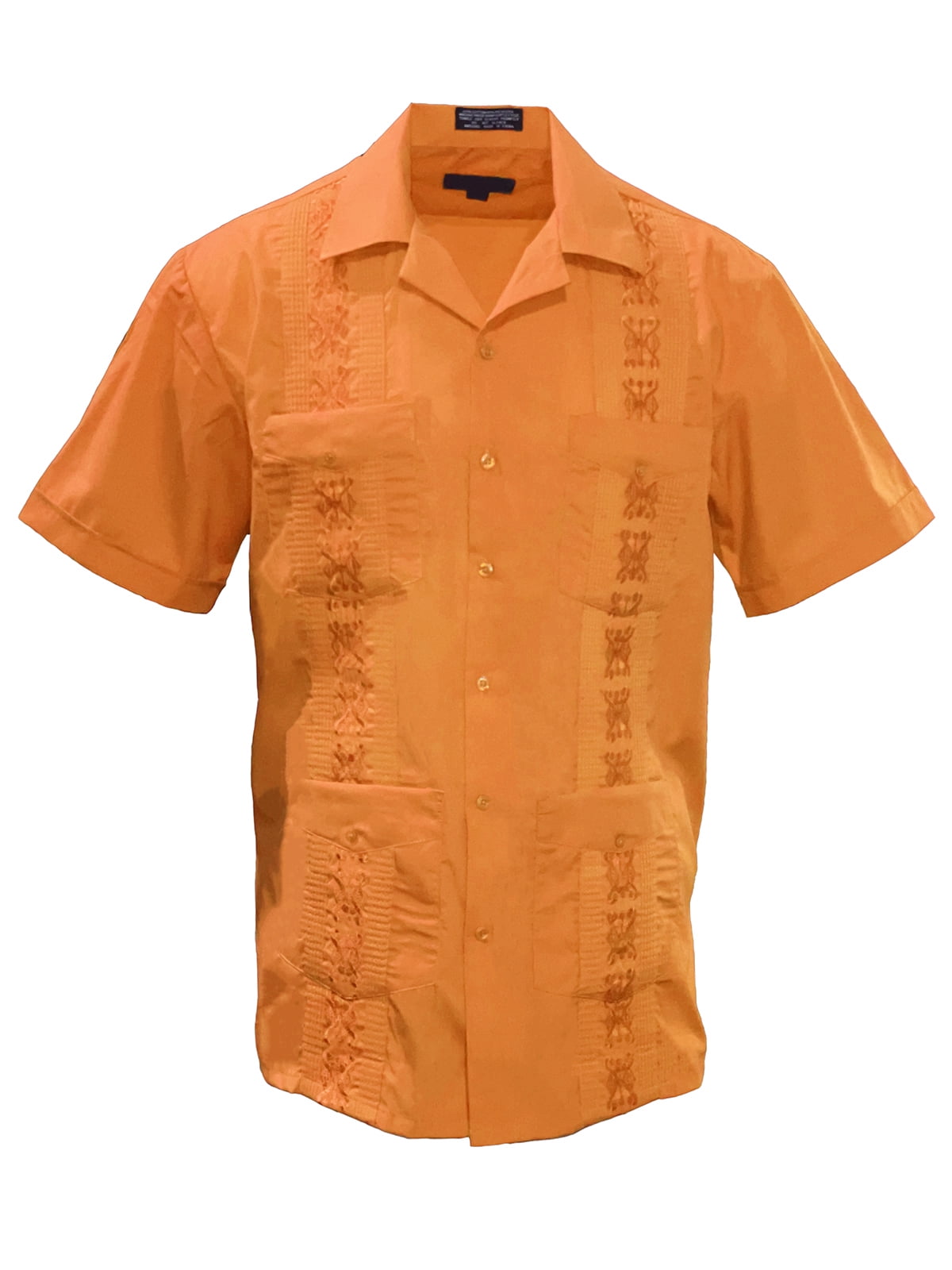 Gravity Threads Chemise d'Été Guayabera pour Homme - Orange - 3X-très Grand