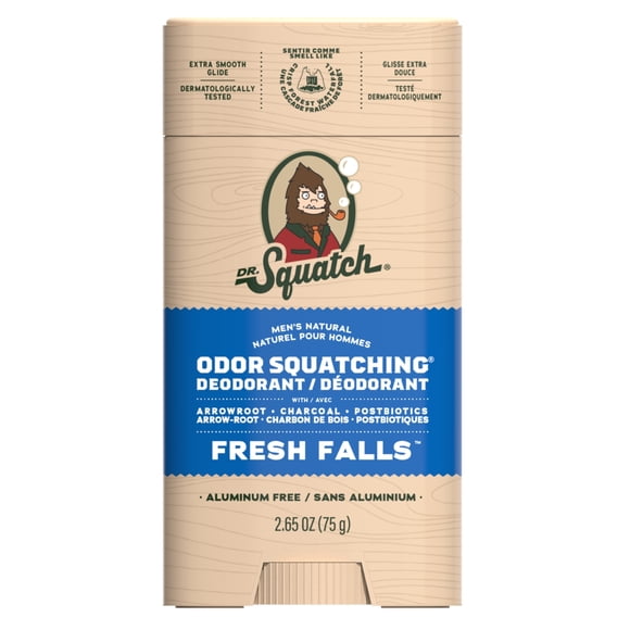 Dr. Squatch Natural Men's Deodorant - Odor-Squatching Aluminum Free - Fresh Falls (2.65 oz)