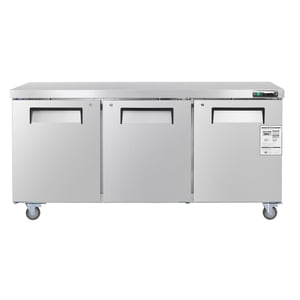 KFFKFF 72" W Congélateur commercial, 17.7 Congelateurs Cu.Ft Worktop Encounter avec LED Éclairage automatique et porte verrouillable, 3 Table de travail pour la préparation de congélation des aliments
