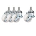 thumbnail image 1 of Unique Bargains 1.5 Inch Swivel Caster Wheels PP Threaded Stem with Brake 44lb Capacity 4 Pcs, 1 of 5