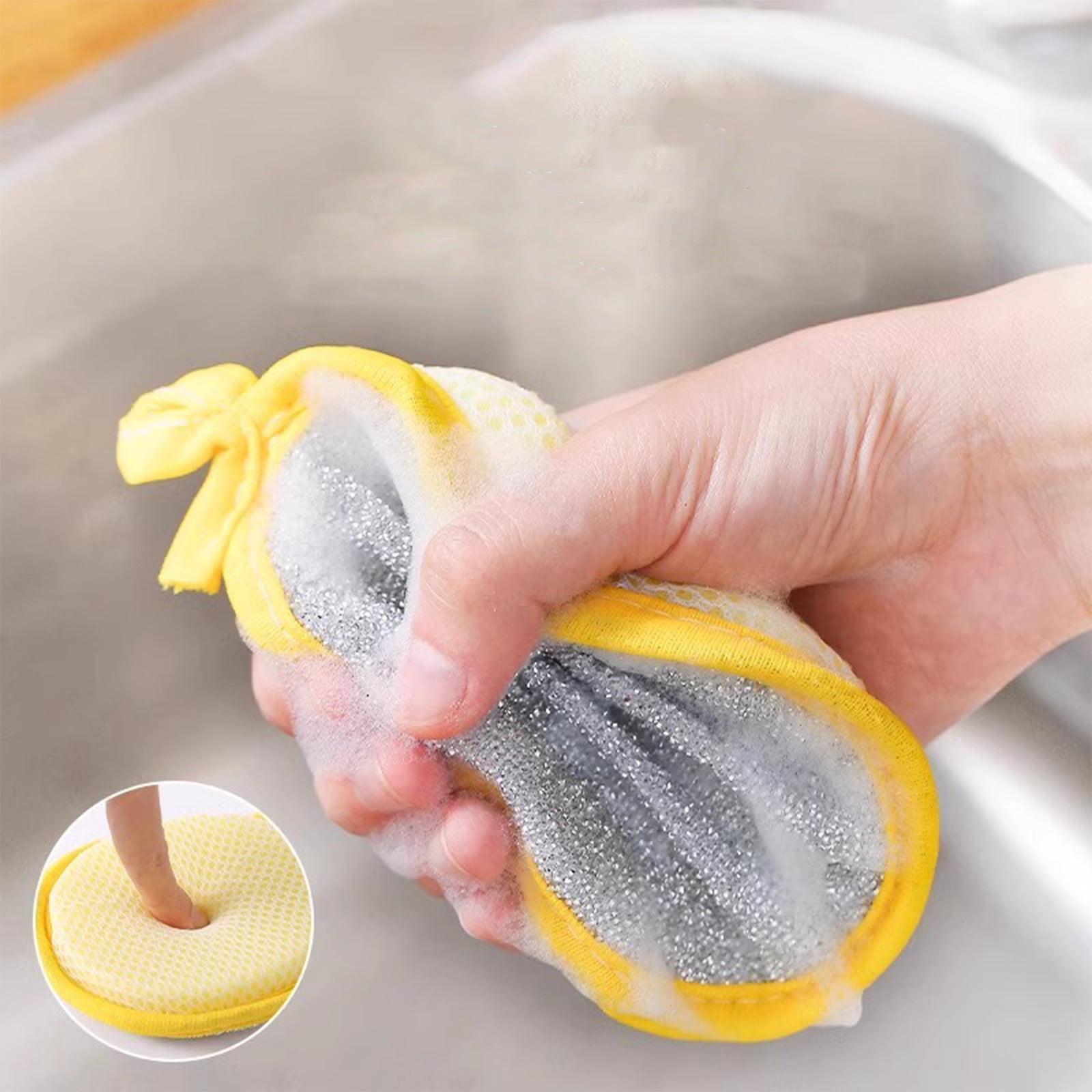 Yhmxh Kitchen Storage Pantry Organizers And Storage Kitchen Organizer Food Containers Clean Natural Compressed Wood Pulp Sponge for Kitchen Dishwashing Sponge Absorbs Water Without Oil Kitchen sponge