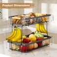 thumbnail image 4 of Wire Fruit Basket for Kitchen Counter Corner Fruit Stand Stackable Two Vegetable Holder for Kitchen Countertop Metal Fruit Rack Storage For Fruits Veggies Snacks Onions Round, 4 of 8
