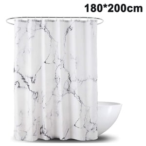 Marble Shower Curtain Polyester Fabric Bathroom Curtain Waterproof Shower Curtains with 12 Shower Curtain Rings 3D Digital Printing, Shower Curtains for Bathtub and Shower In Bathroom
