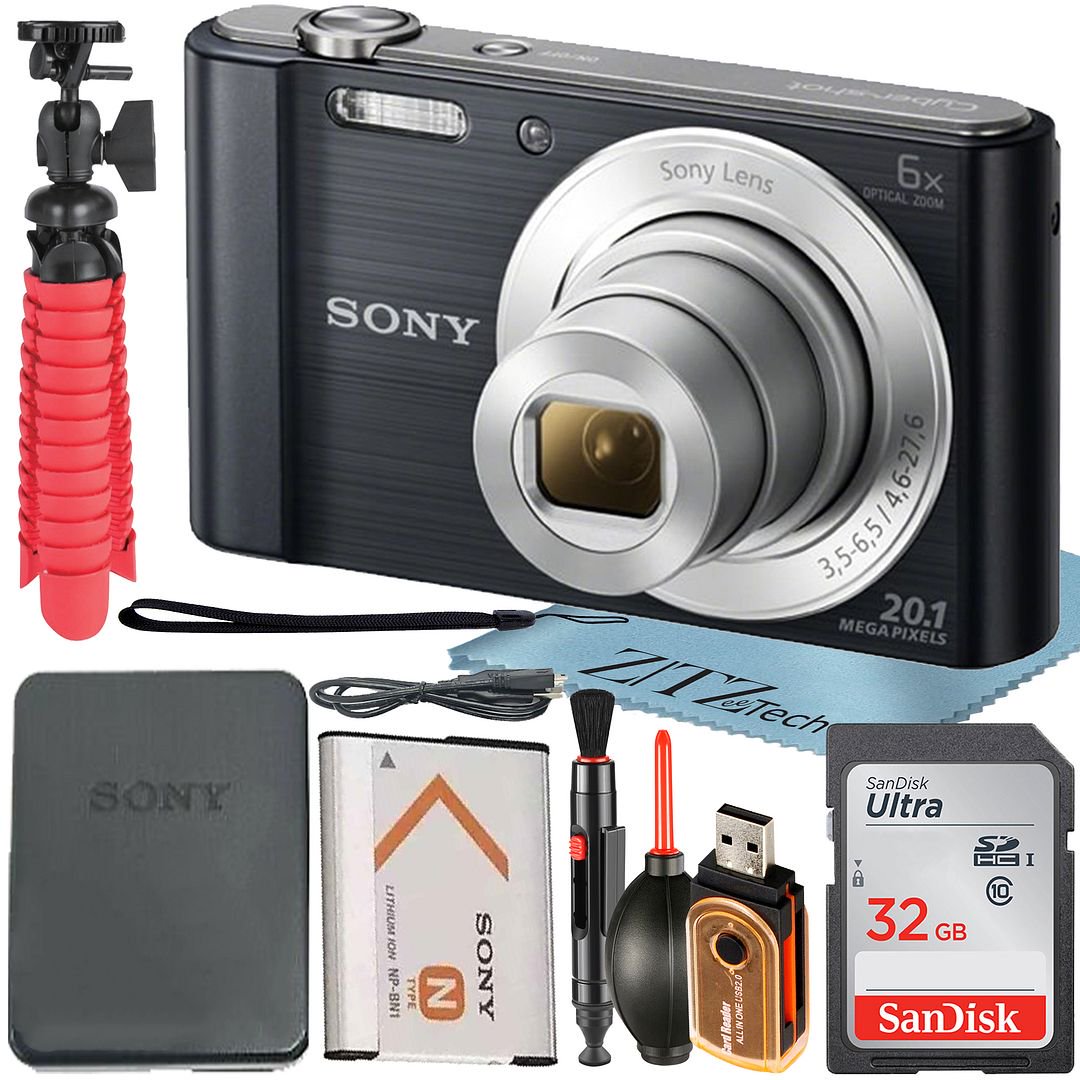 Sony Cyber-shot DSC-W810 Digital Camera ( Black ) + Spider Tripod