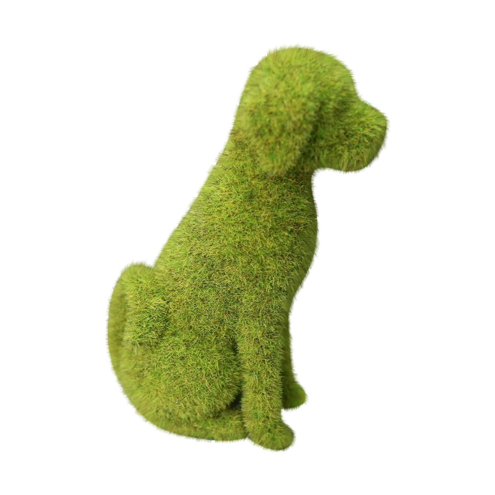 Flocking Animal Desktop Ornament Decorative Peeing Dog Topiary Green Figurine Home