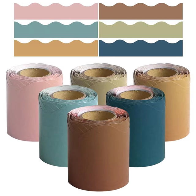 Maoww 6x 6 Rouleaux 10m Bordures d'Affichage pour Décorations de Classe Rentrée des Classes