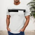 thumbnail image 2 of Men's Short Sleeved Round Neck T Shirt Men's Pullover Striped Printed Tops, 2 of 6