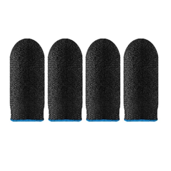 Langgg 20 Pieces Gaming Finger Sleeves Anti Sweat Breathable Cover for Mobile Game Blue