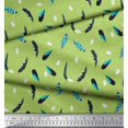 thumbnail image 2 of Soimoi Green Poly Georgette Fabric Dot & Feather Fabric Prints By Yard 42 Inch Wide, 2 of 3