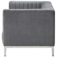 thumbnail image 4 of Posh Living Hayden Velours Smoking avec Base en Y Métal Gris/chrome, 4 of 9