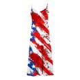 thumbnail image 4 of Fridja Liquidation T-Shirts du 4 Juillet pour Robes d'Été pour Femmes Imprimé Sans Manches Col Rond Robe Décontractée Robes pour le Camping (Rouge, G), 4 of 5